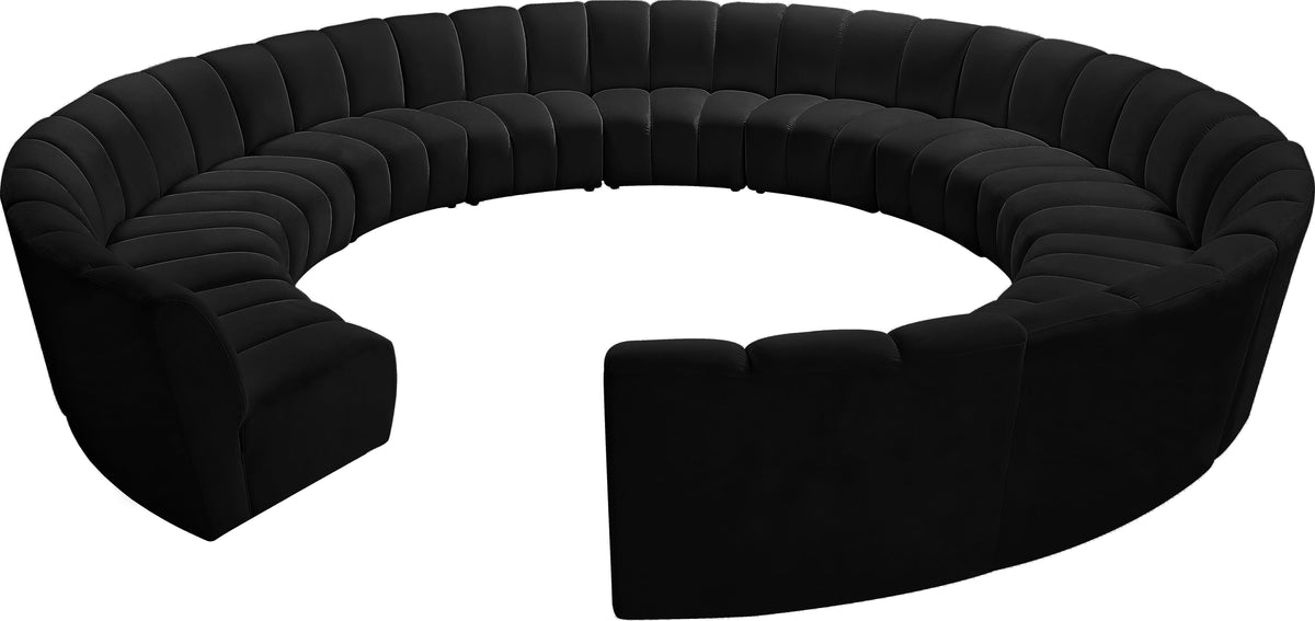 Infinity Black Velvet 12pc. Modular Sectional Furniture Direct (NJ)