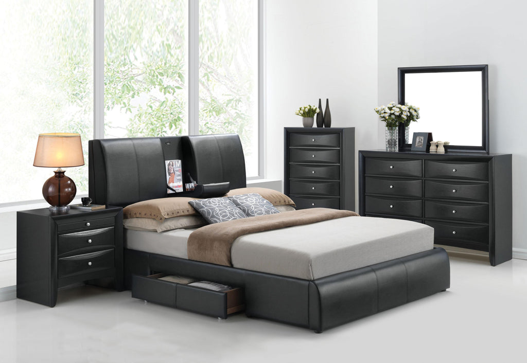 Kofi Black PU Eastern King Bed image