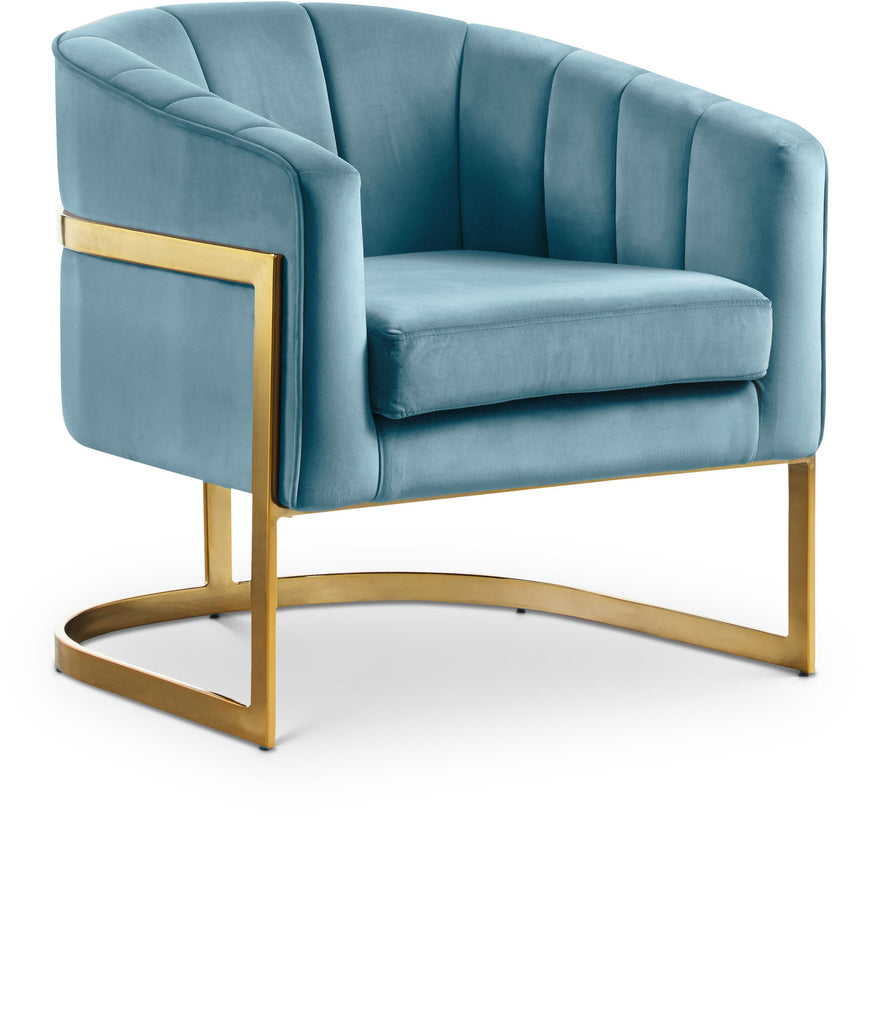 Carter Aqua Velvet Accent Chair image