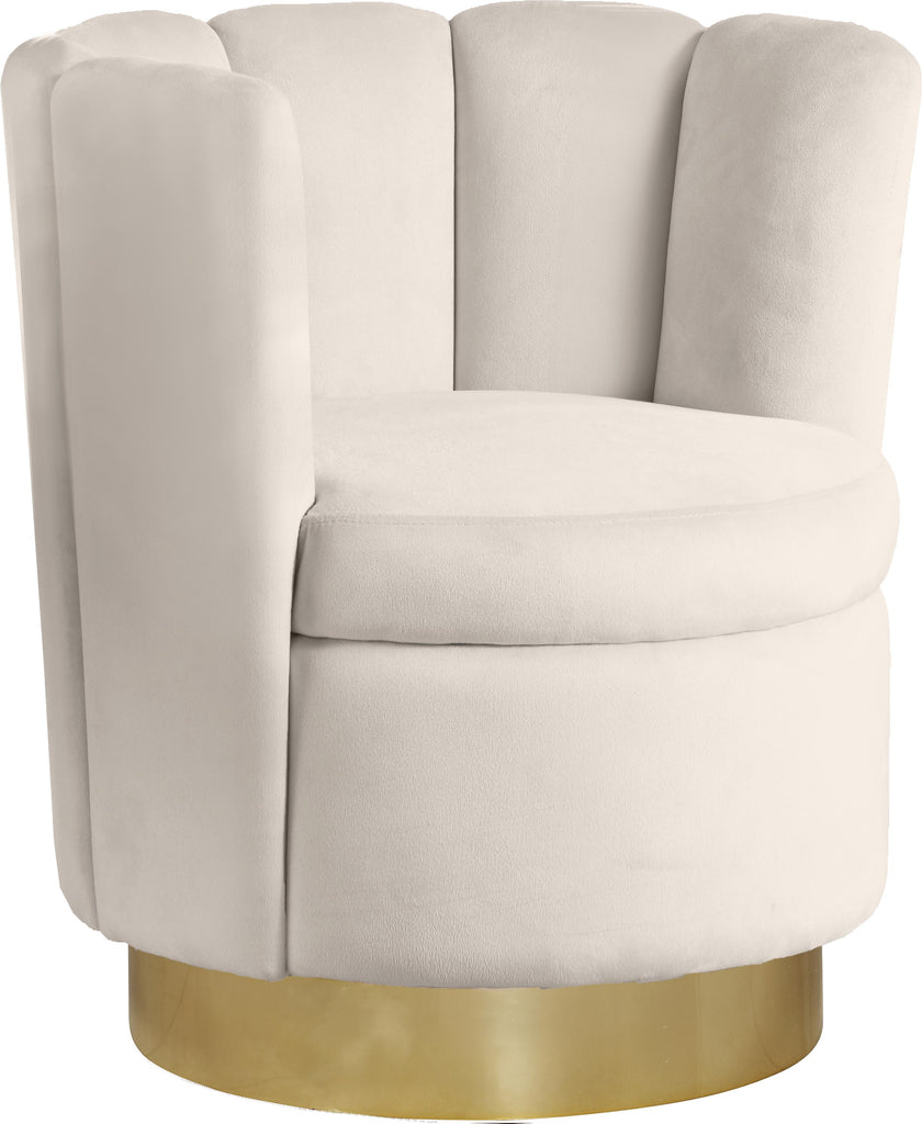 Lily Cream Velvet Accent Chair image