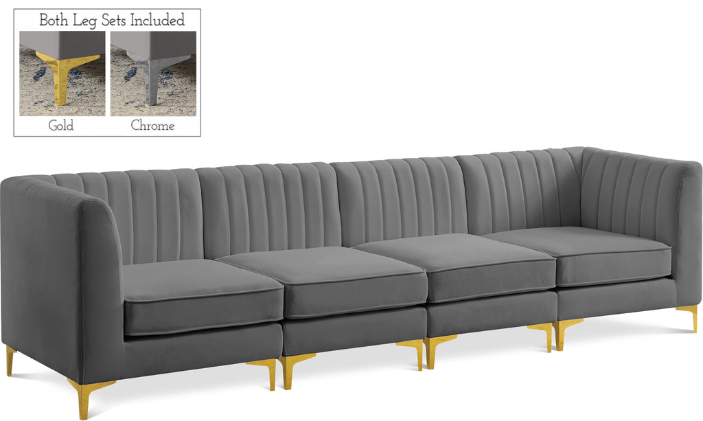 Alina Grey Velvet Modular Sofa image