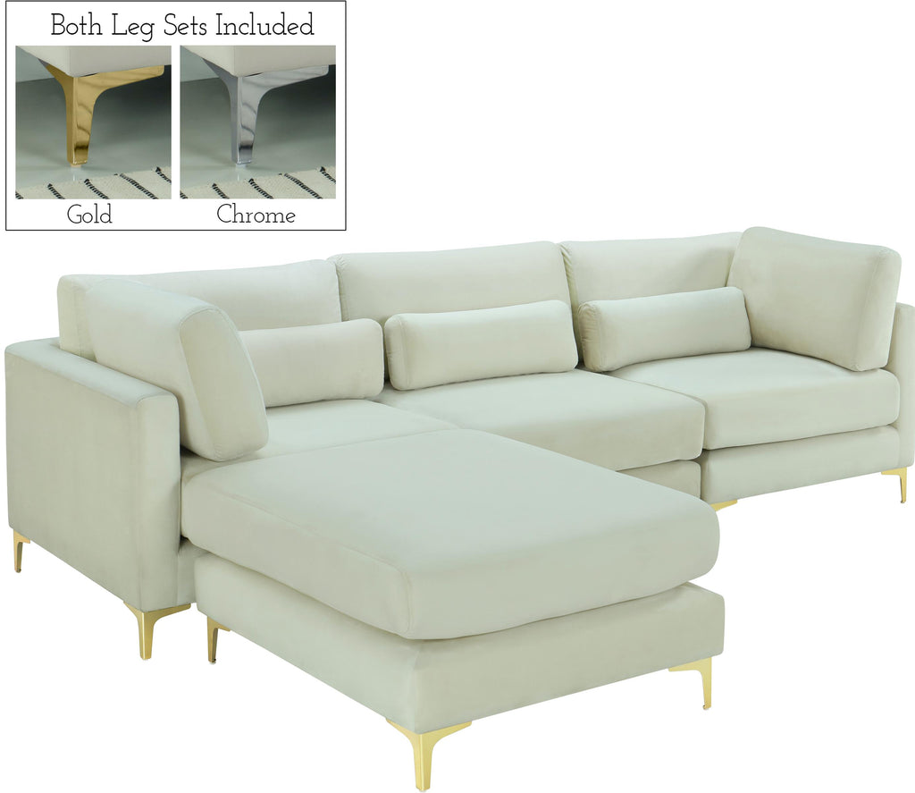 Julia Cream Velvet Modular Sectional (4 Boxes) image