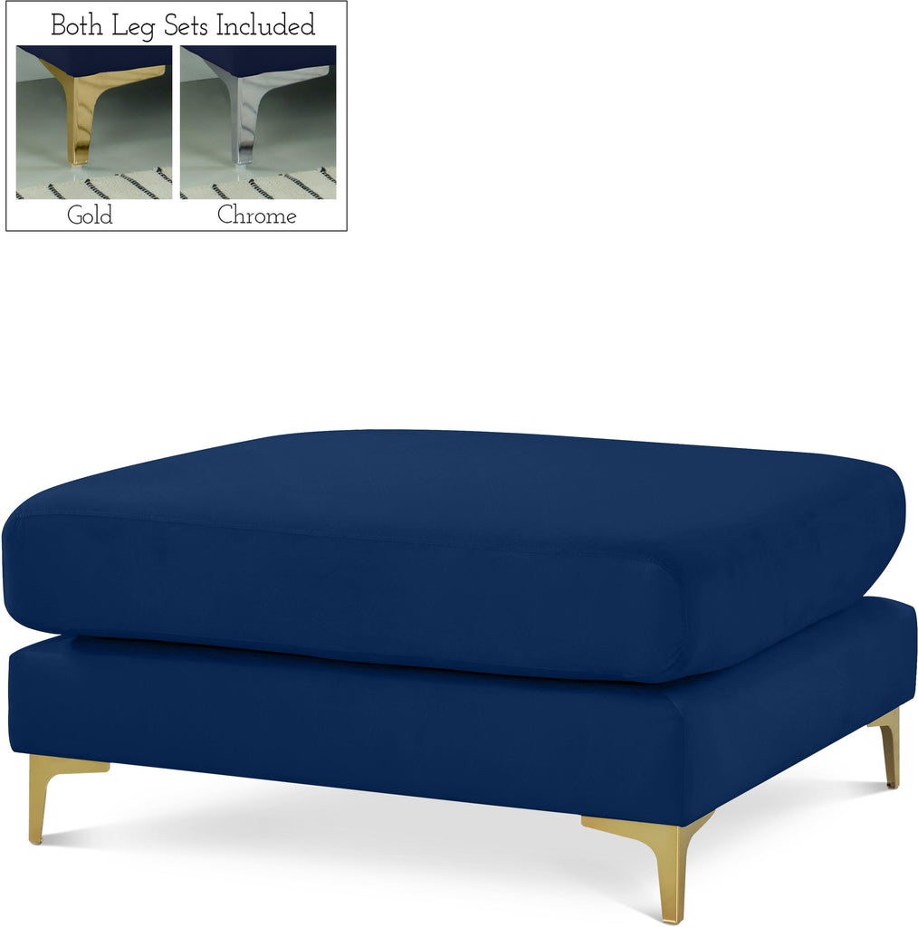 Julia Navy Velvet Modular Ottoman image