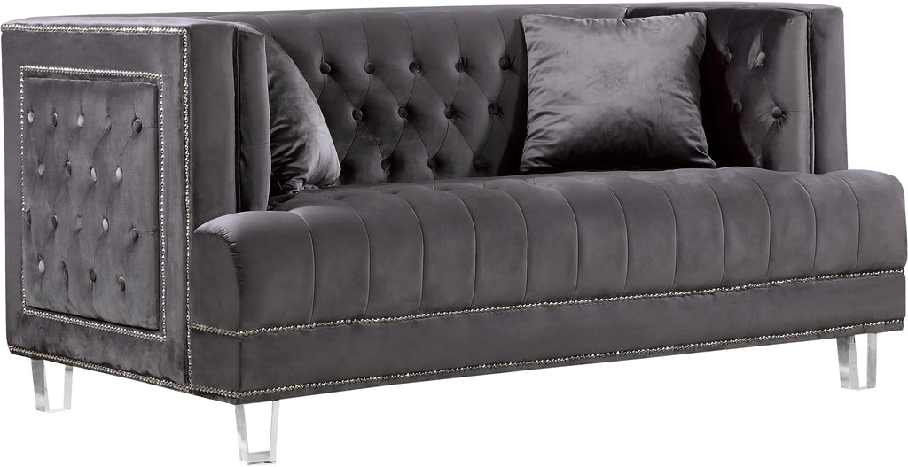 Lucas Grey Velvet Loveseat image