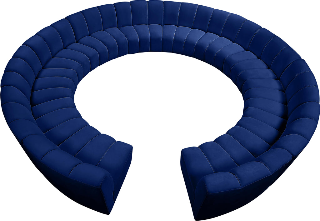 Infinity Navy Velvet 12pc. Modular Sectional image