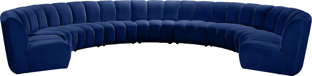 Infinity Navy Velvet 9pc. Modular Sectional image