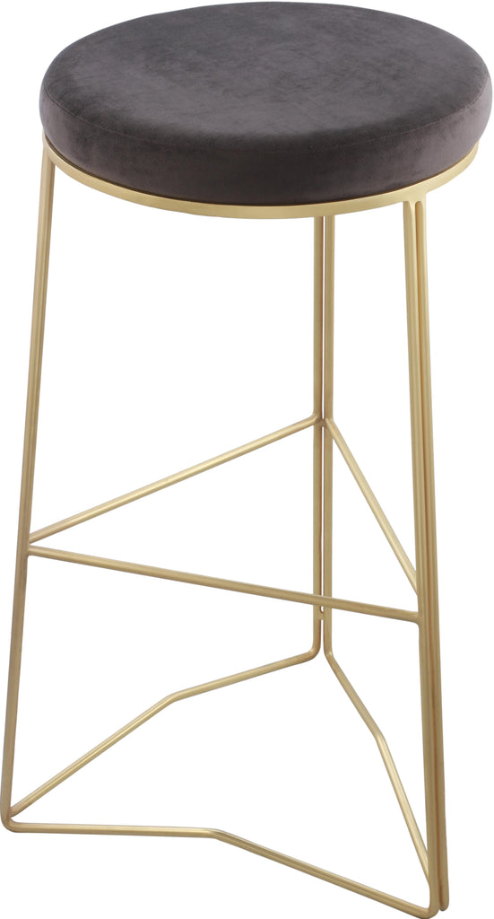 Tres Grey Velvet Bar Stool image