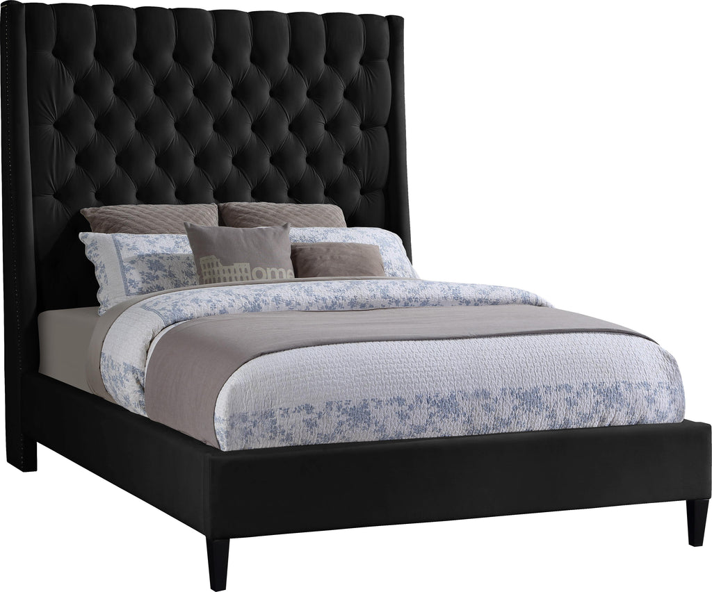 Fritz Black Velvet Full Bed image