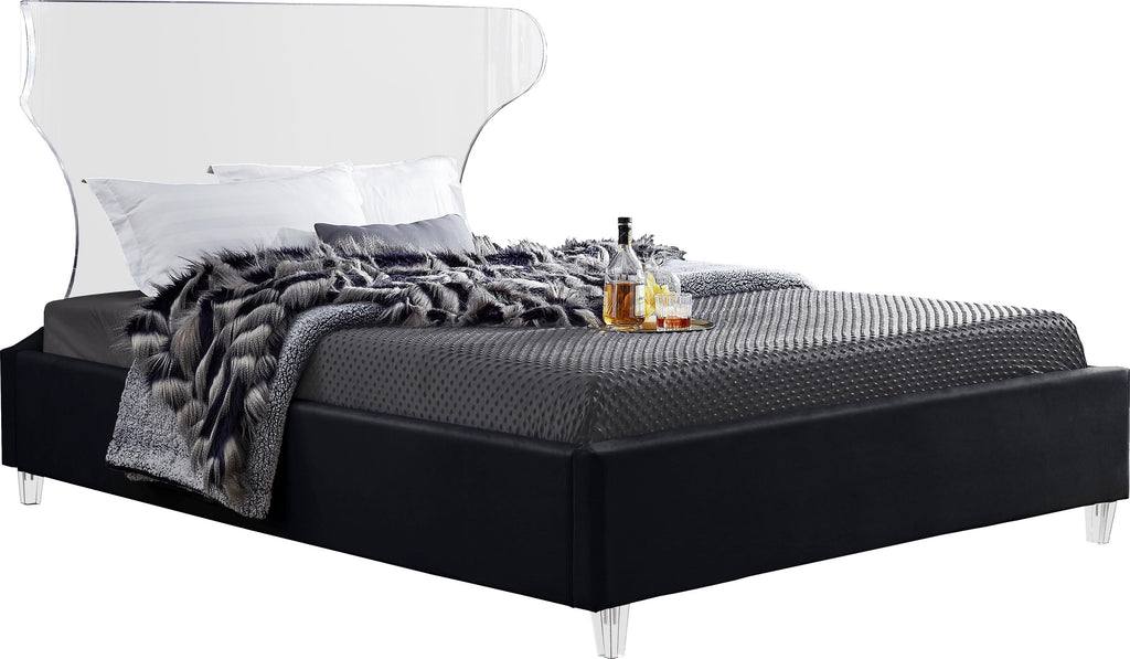 Ghost Black Velvet Full Bed image