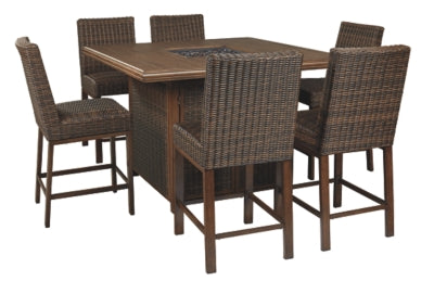 Paradise Trail Signature Design 7-Piece Outdoor Bar Table Set