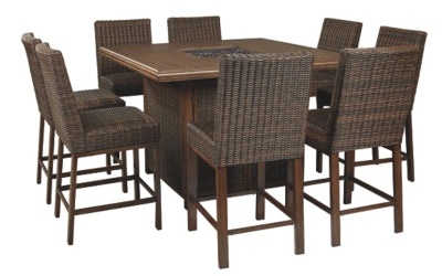 Paradise Trail Signature Design 9-Piece Outdoor Bar Table Set