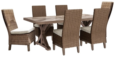 Beachcroft Signature Design Dining Tbale 7-Piece Outdoor Dining Set